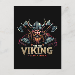 Cartão Postal Teme O Viking Nórdico Guerreiro Valhalla Aguarda