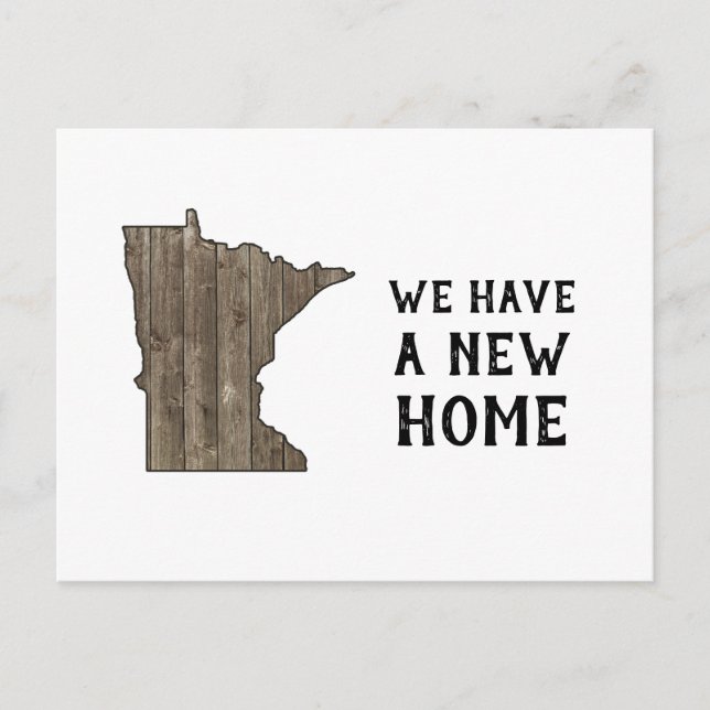 Cartão Postal Temos uma nova casa, Minnesota Rustic Farmhouse (Frente)