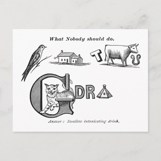 Cartão Postal "Temperance Rebus" (Frente)