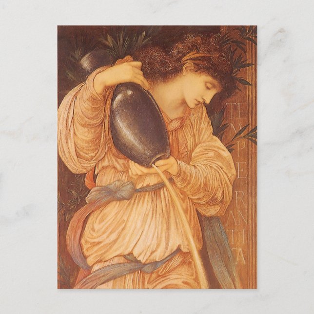 Cartão Postal Temperantia por Sir Edward Coley Burne-Jones (Frente)