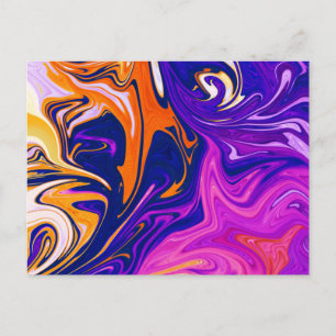 Cartão Postal Tempestade de cores   Melhor pintura abstrato colo
