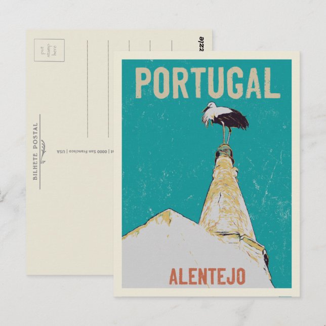 Cartão Postal Tempestade no Alentejo Portugal (Frente/Verso)