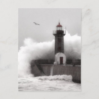 Cartão Postal Tempestade no farol