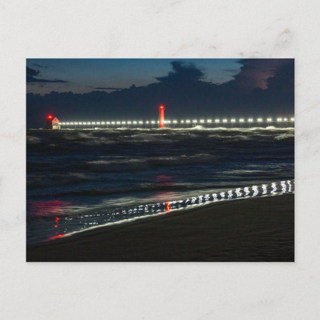 Cartão Postal Tempestade no Parque Estadual de Grand Haven (Frente)