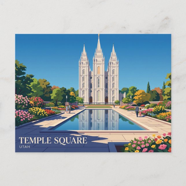 Cartão Postal Temple Square EUA (Frente)