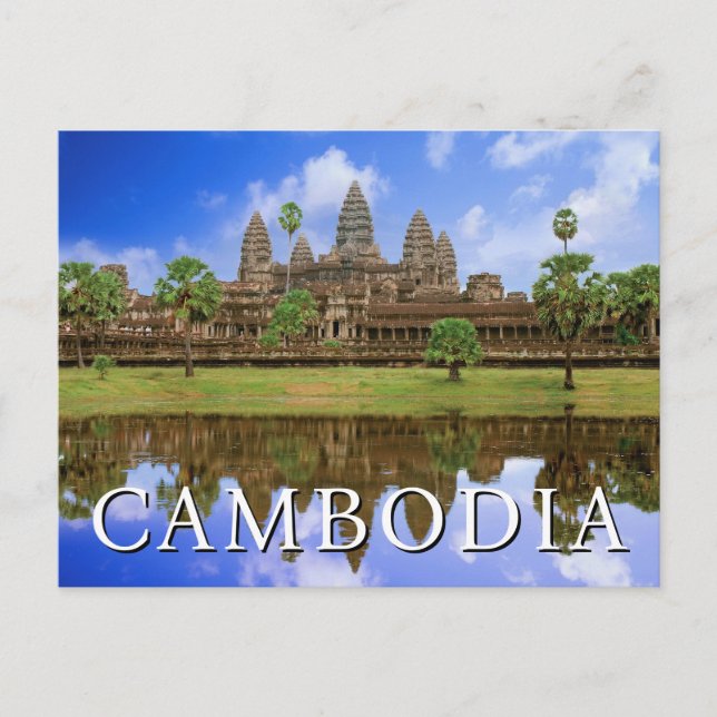 Cartão Postal Templo Angkor Wat | Kampuchea, Camboja Obrigado (Frente)