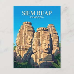 Cartão Postal Templo Bayon Camboja