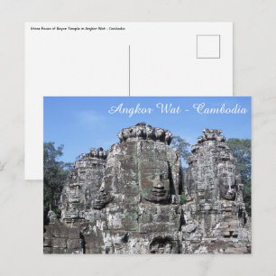Cartão Postal Templo Bayon em Angkor Wat - Camboja