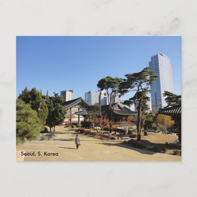 Cartão Postal Templo Budista em Seul, Coreia do Sul (Frente)