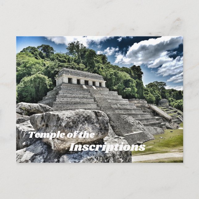 Cartão Postal Templo das Inscrições, Palenque, México (Frente)