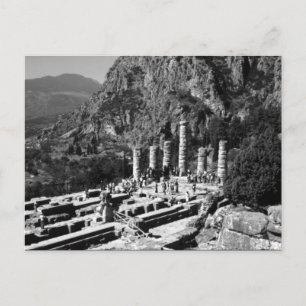 Cartão Postal Templo de Apolo em Delfos na Grécia Vintage