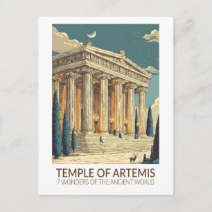 Cartão Postal Templo de Artemis Sete Maravilhas do Mundo Arte