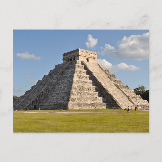 Cartão Postal Templo de Chichen Itza Mayan no México (Frente)