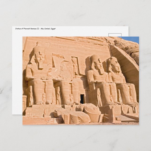 Cartão Postal Templo de excelente de Abu Simbel - Ramses II - Eg (Frente/Verso)