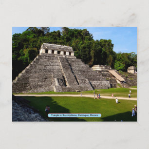 Cartão Postal Templo de Inscrições, Palenque, México