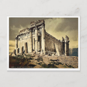 Cartão Postal Templo de Júpiter, coluna de limpeza, Baalbek, Sa