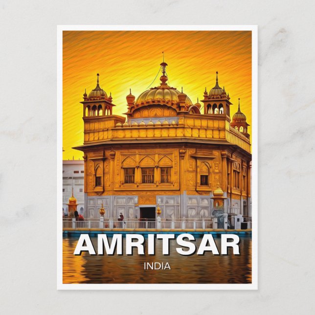 Cartão Postal Templo de Ouro Amritsar (Frente)