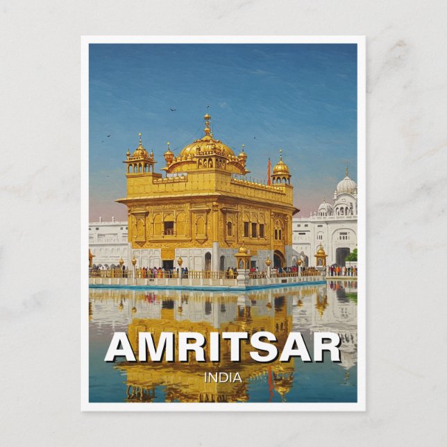Cartão Postal Templo de Ouro Amritsar Índia (Frente)