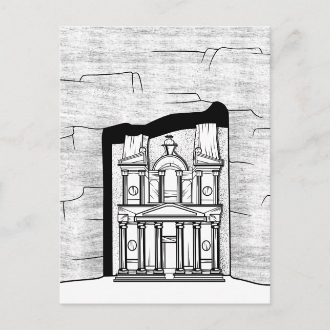 Cartão Postal Templo de Petra El Khazneh (Frente)