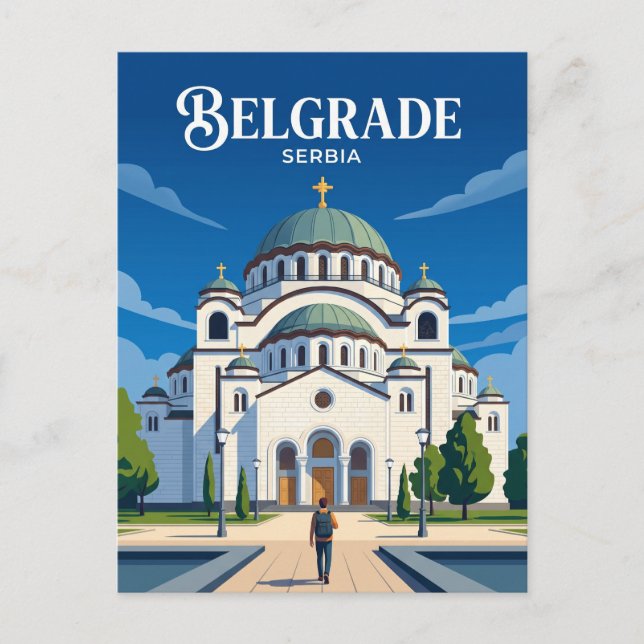 Cartão Postal Templo de São Sava Sérvia (Frente)