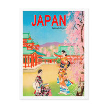 Templo do Japão em primavera, garotas geisha camin