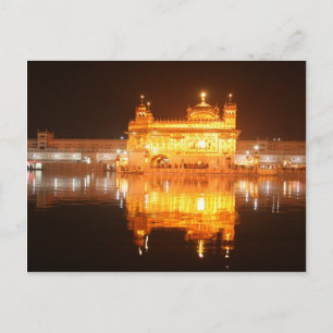 Cartão Postal Templo Dourado Amritsar Norte da Índia à Noite