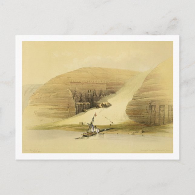 Cartão Postal Templo Escavado de Abu Simbel, de "Egito e Nu (Frente)