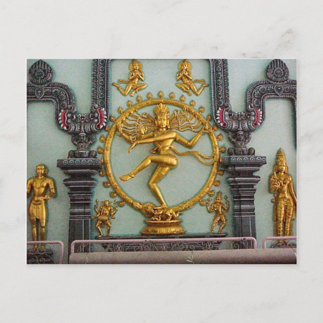 Cartão Postal Templo Hindu Chettiar, Estátua de Shiva (Frente)