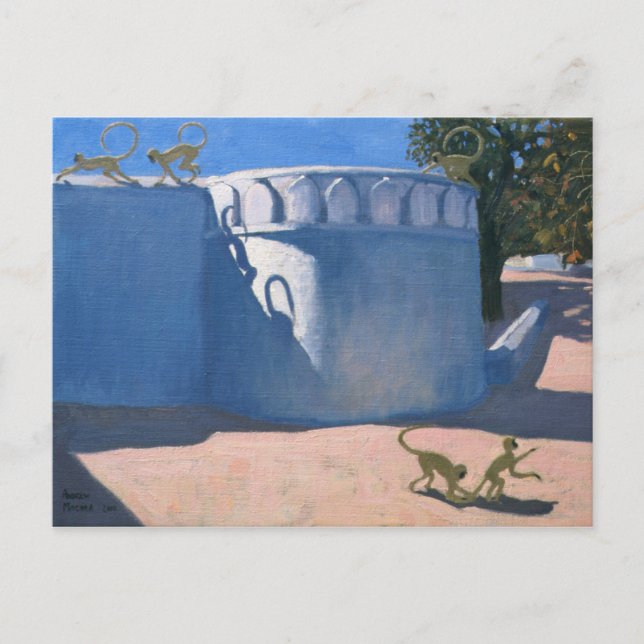 Cartão Postal Templo India 2000 do macaco (Frente)