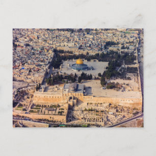 Cartão Postal Templo Monte Jerusalém Cidade Velha Domo da Rocha