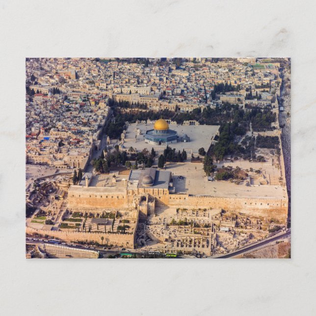 Cartão Postal Templo Monte Jerusalém Cidade Velha Domo da Rocha (Frente)