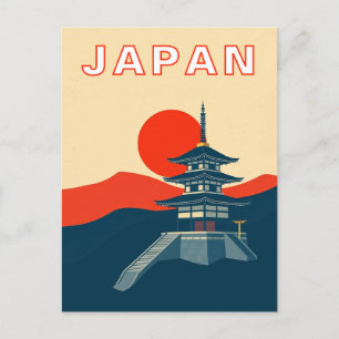 Cartão Postal Templo Pagode Arte Retro Japão Viagem