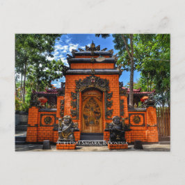 Cartão Postal Templo Porta Budismo Indonésia Destino de Viagem