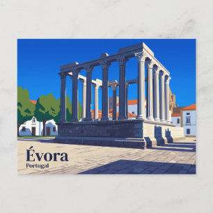 Cartão Postal Templo Romano de Évora Portugal