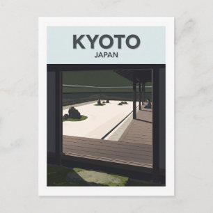 Cartão Postal Templo Ryoan-ji Kyoto Japão Lembrança de Viagem