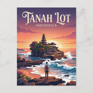 Cartão Postal Templo Tanah Lot Indonésia