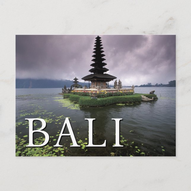 Cartão Postal Templo Ulun Danu | Bali, Indonésia (Frente)
