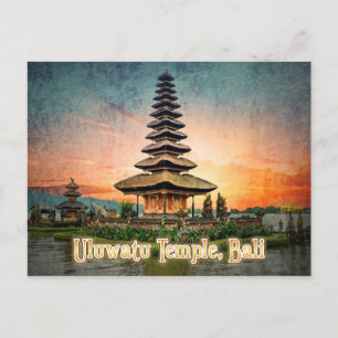 Cartão Postal Templo Uluwatu, Bali estilizado