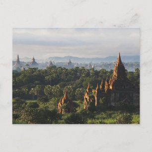 Cartão Postal Templos ao nascer do sol, Bagan, Myanmar