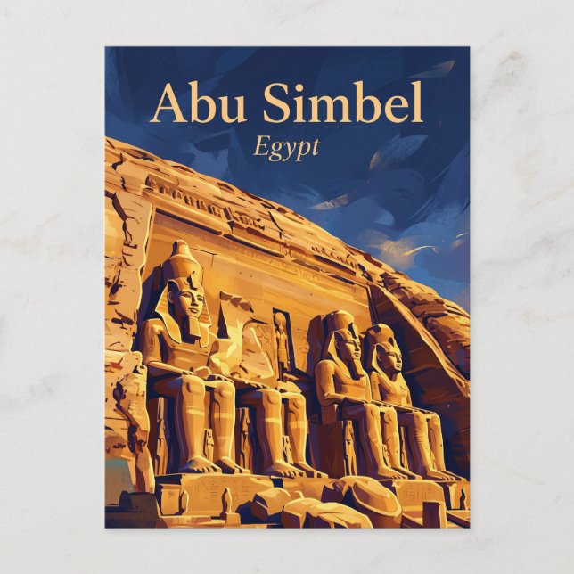 Cartão Postal Templos de Abu Simbel Egito (Frente)