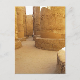 Cartão Postal Templos de Karnak; Templo de Amon-Ra, hieroglífico