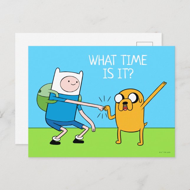 Cartão Postal Tempo de Aventura | Finn & Jake Fist Bump (Frente/Verso)