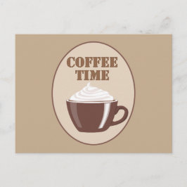 Cartão Postal Tempo de café adorável