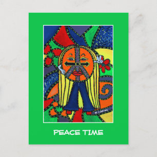 Cartão Postal Tempo De Paz Em Verde Brilhante - Peças Do Tempo