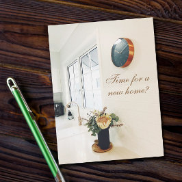 Cartão Postal Tempo de propaganda do agente imobiliário para uma