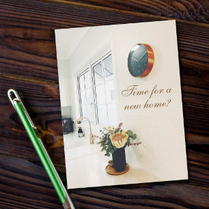 Cartão Postal Tempo de propaganda do agente imobiliário para uma