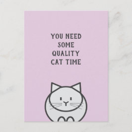 Cartão Postal Tempo de Qualidade com Gatos