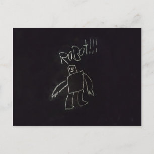 Cartão Postal Tempo divertido, bom conselho do giz Robô