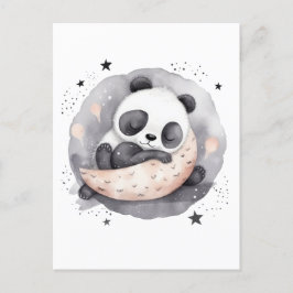 Cartão Postal Tempo Nap Aquarela Bebê Bebê Urso