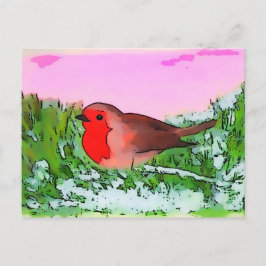 Cartão Postal temporada de Natal Robin Holiday